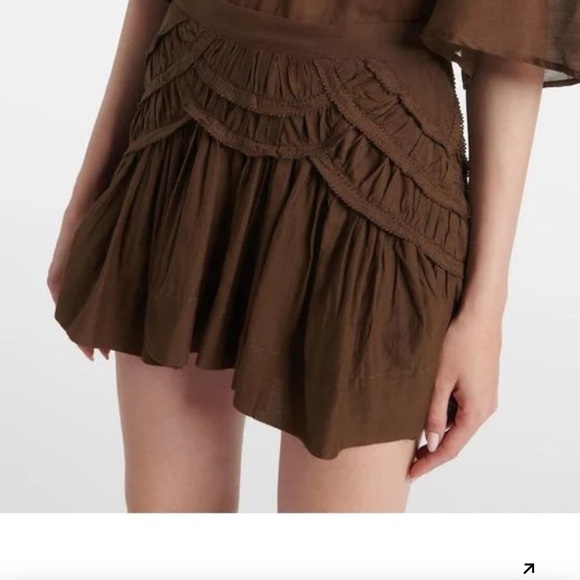 Brown Tiered Ruffle Mini Skirt - Picture 2 of 8